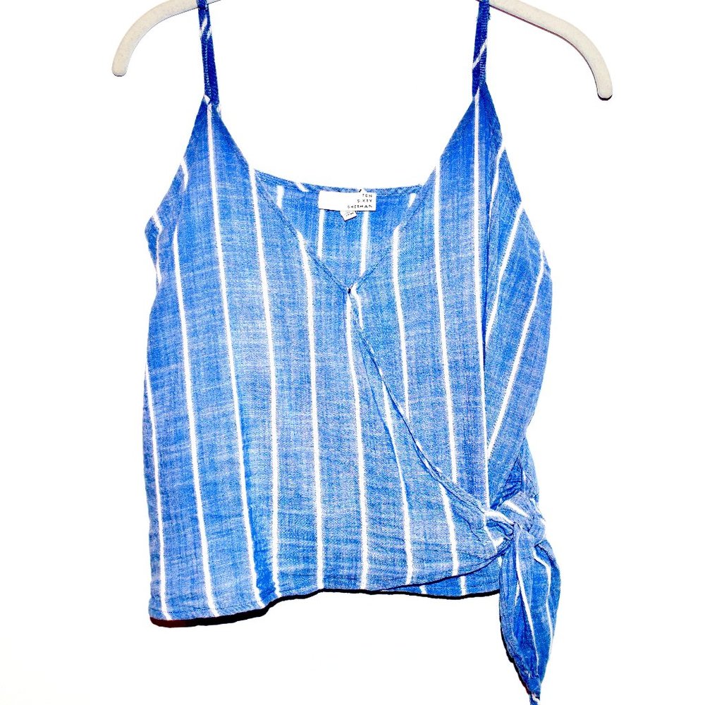Ten Sixty Sherman Cornflower Blue Crop Tank Top with Spaghetti Straps - XL